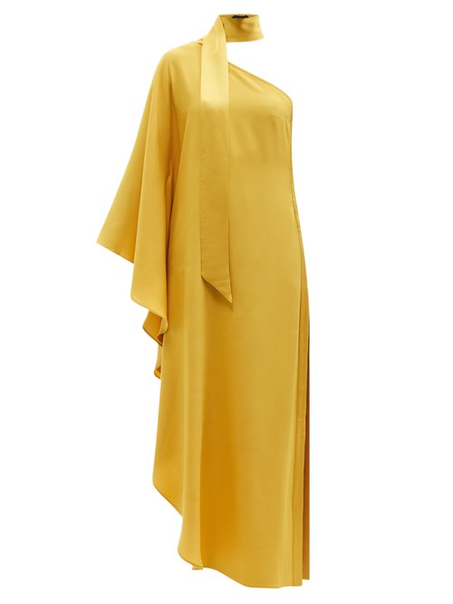 Taller Marmo - Bolkan One-shoulder Crepe Dress Yellow