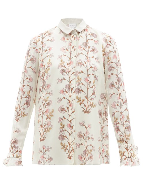 Giambattista Valli - Floral-print Silk-georgette Shirt Beige Multi