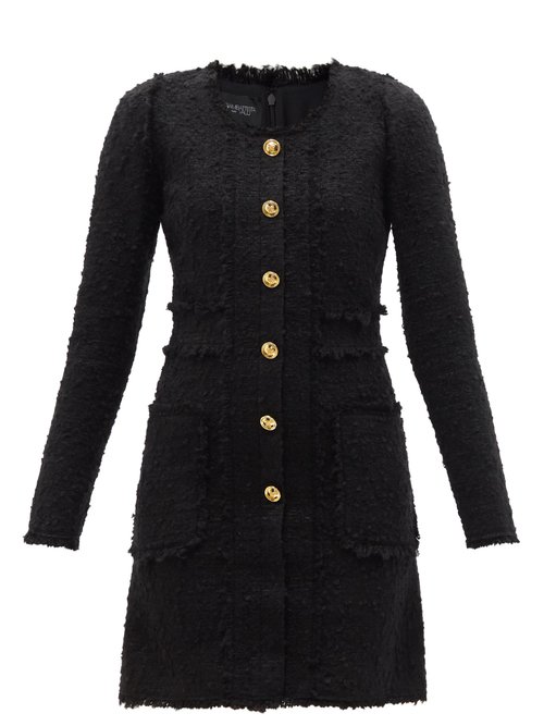 Giambattista Valli - Buttoned Tweed Mini Dress Black