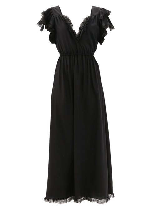 Buy Eres X Julie De Libran - Rose Lace-trimmed Silk Dress - Womens online - shop best Eres x Julie De Libran clothing sales