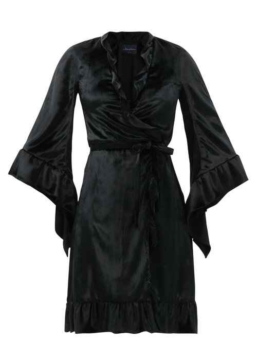 Julie De Libran - Robe De Chambre Velevet Wrap Dress Black