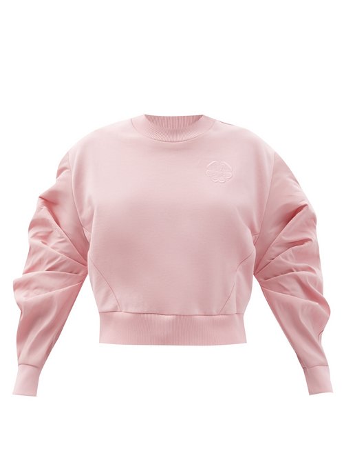 Alexander Mcqueen - Satin-sleeve Cotton-jersey Sweatshirt Light Pink