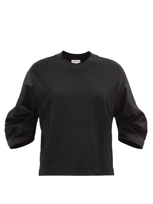 Alexander Mcqueen - Puff-sleeves Cotton-jersey Sweatshirt Black