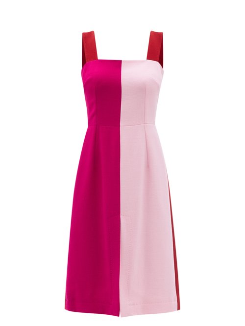 Dolce & Gabbana – Square-neck Panelled Wool-blend Crepe Dress