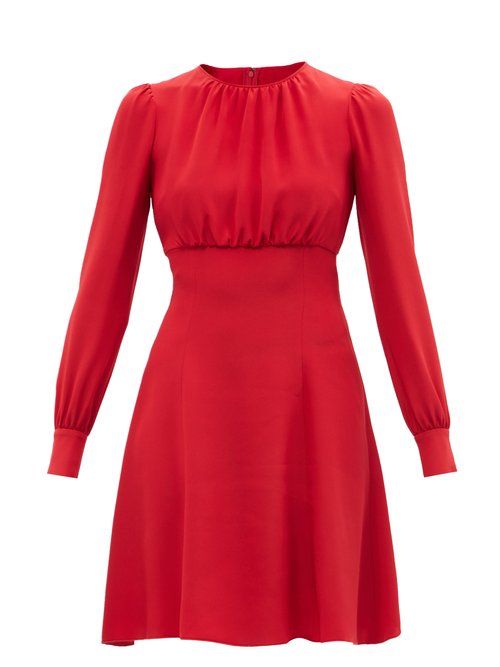 Dolce & Gabbana - Gathered Silk-cady Midi Dress Red