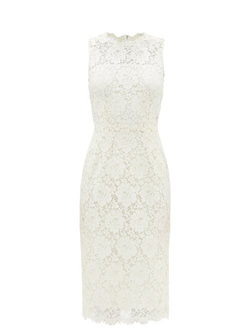 Dolce & Gabbana - Cordonetto-lace Midi Sheath Dress White