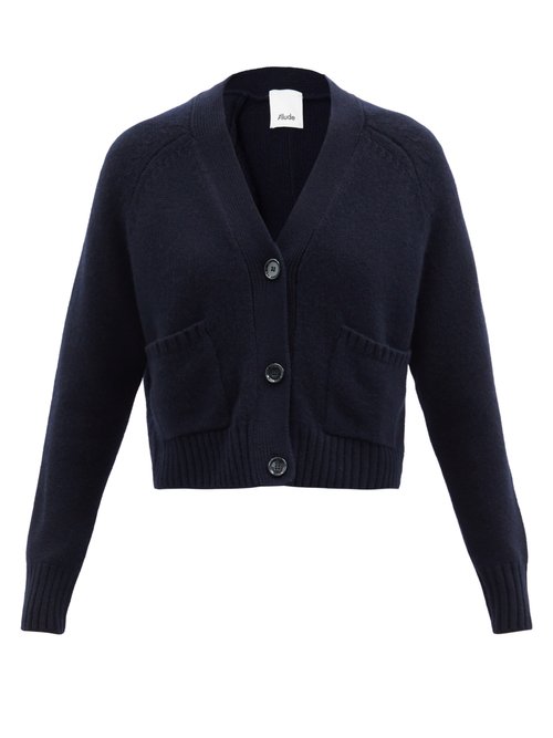 Allude - Patch-pocket Cashmere Cardigan Navy