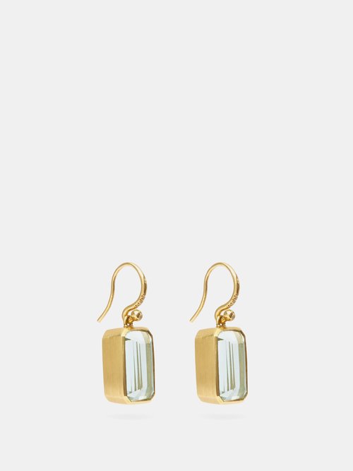 Irene Neuwirth Diamond, Aquamarine & 18kt Gold Drop Earrings