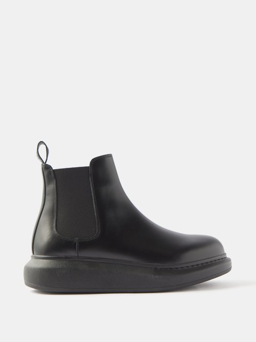 Alexander Mcqueen - Hybrid Leather Chelsea Boots Black