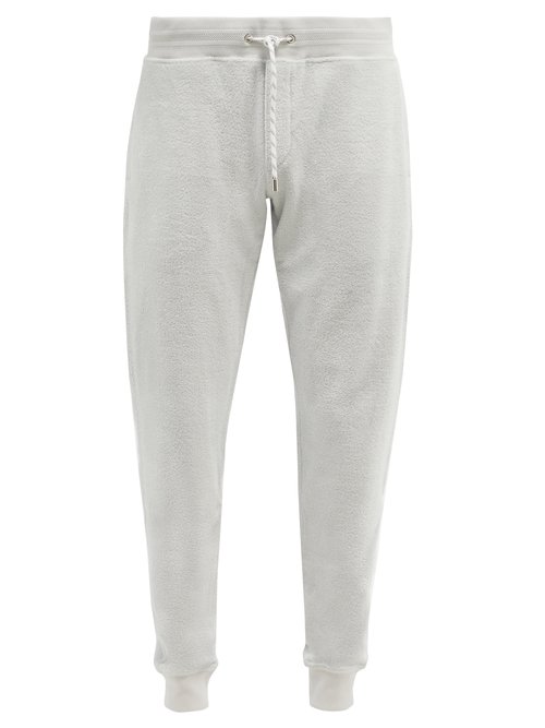 Orlebar Brown Beagi Cotton-terry Tapered-leg Track Pants In Light Grey