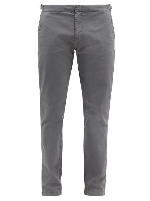 Orlebar Brown Mens Storm Grey Campbell Regular-fit Slim-leg Stretch-cotton Trousers 30