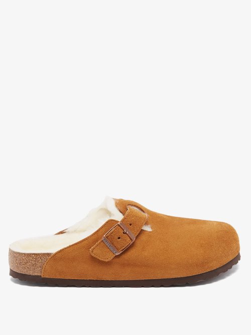 Boston Buckled Suede Backless Loafers