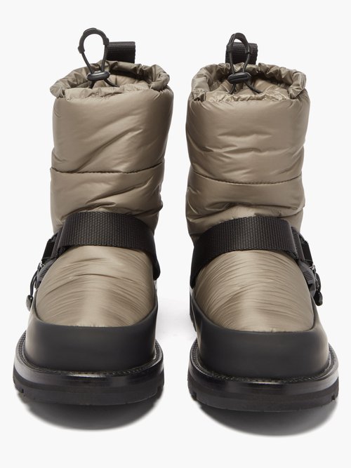 + 4 Moncler Hyke Mhyke Rubber-trimmed Quilted Ripstop Snow Boots In Black  Grey