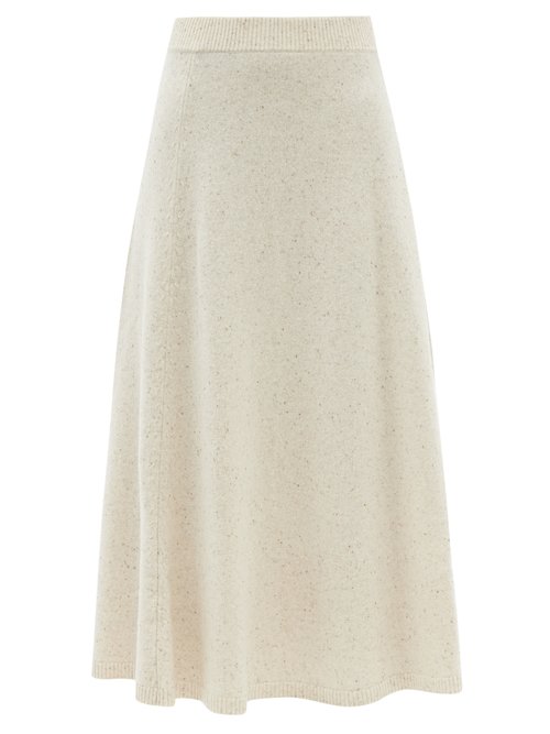 Joseph - High-rise Merino Wool-blend Skirt Grey White