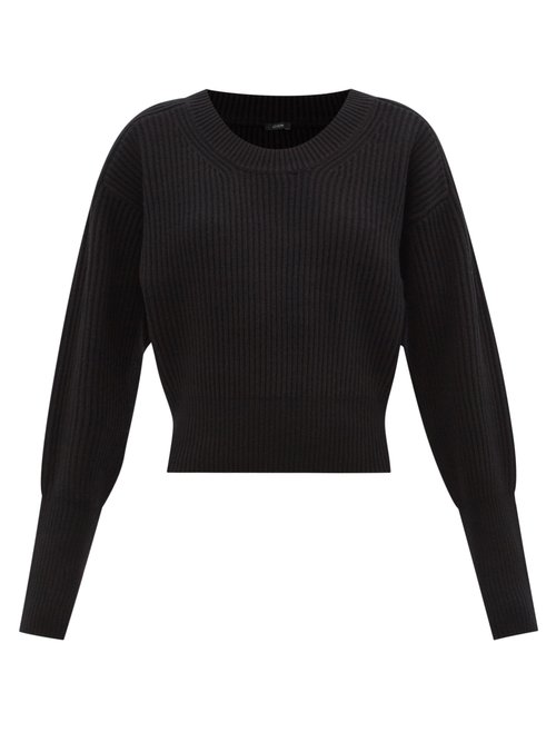 Joseph - Cardigan-stitch Wool Sweater Black