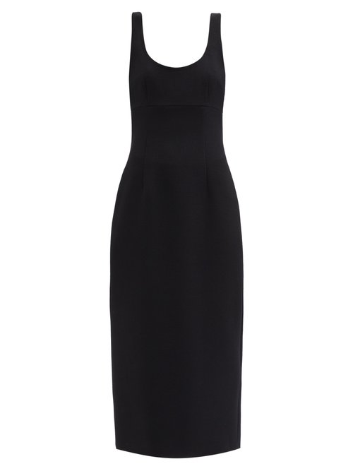 Raey - Scoop-neck Virgin-wool Dress Black