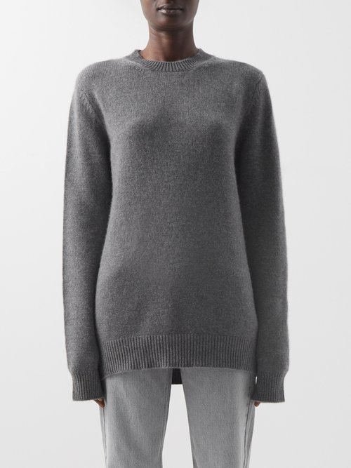Raey - Crew-neck Recycled-cashmere Boyfriend Sweater Grey