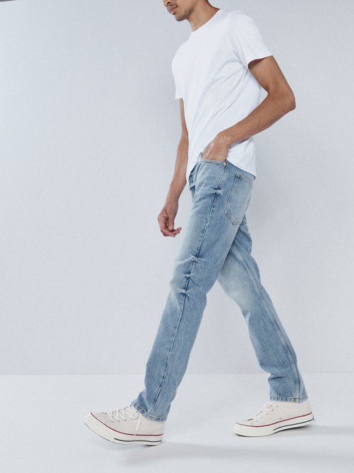 Raey - Line Organic Slim-leg Jeans - Mens - Light Blue