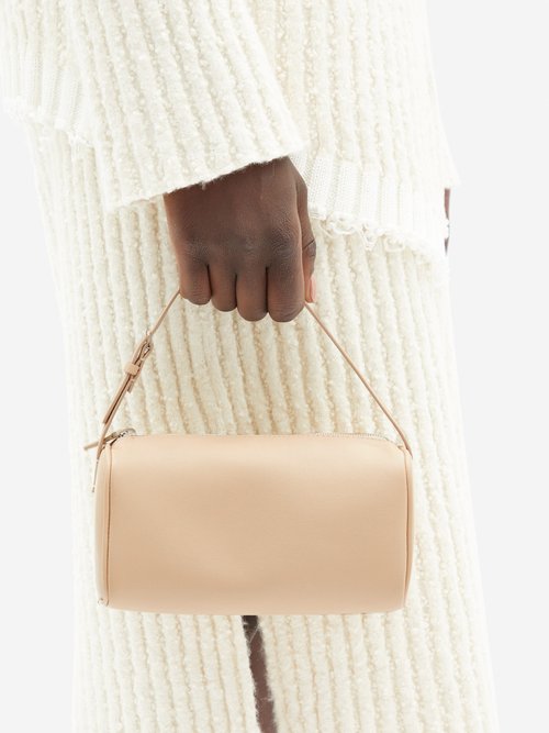 90 S Leather Shoulder Bag in Beige - The Row
