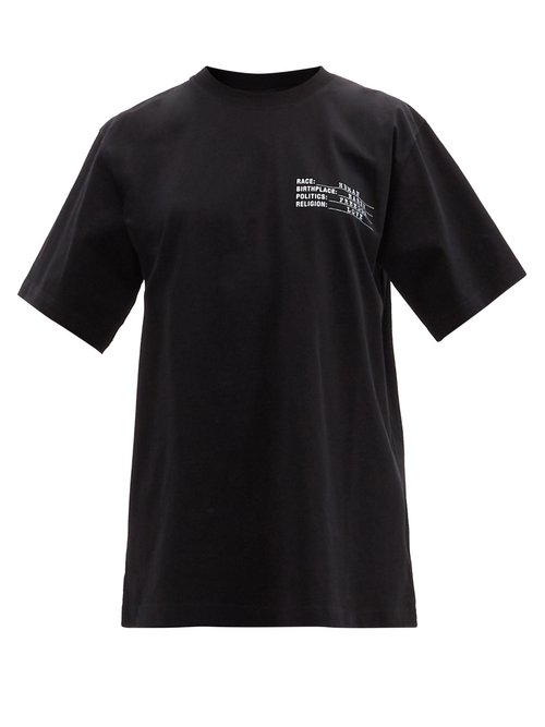 Vetements - Human Identity Cotton-jersey T-shirt Black