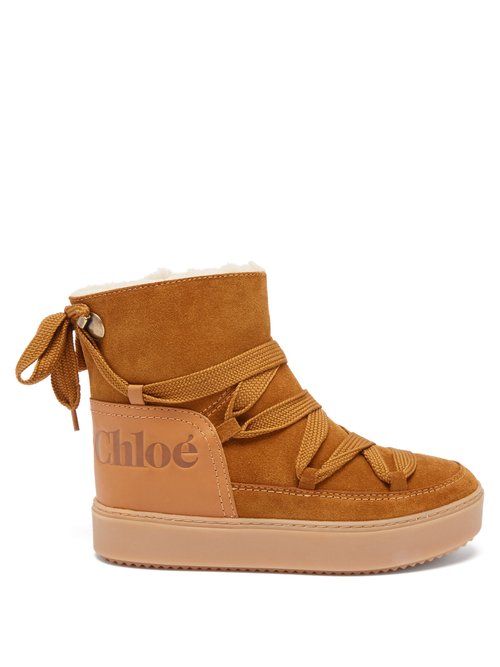 See By Chloé - Charlee Shearling-lined Suede Snow Boots Tan