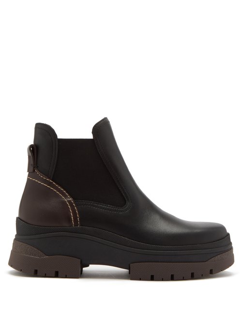 Buy See By Chloé - Cassidie Leather Chelsea Boots Black online - shop best See By Chloé shoes sales