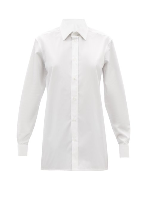 Maison Margiela - Point-collar Cotton-poplin Shirt White