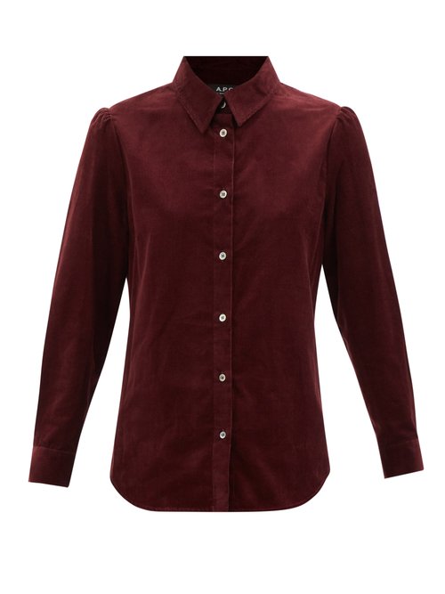 A.P.C. - Jenny Cotton-needlecord Shirt Burgundy