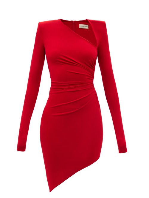 Alexandre Vauthier – Asymmetric Jersey Mini Dress Red