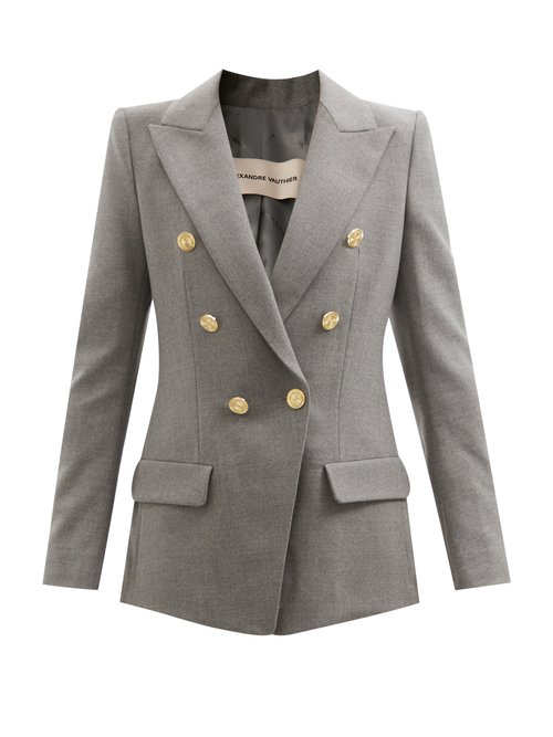 Alexandre Vauthier - Double-breasted Wool-blend Twill Blazer Grey