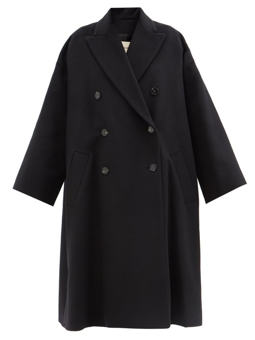 Alexandre Vauthier - Double-breasted Felted-wool Trapeze Coat Black