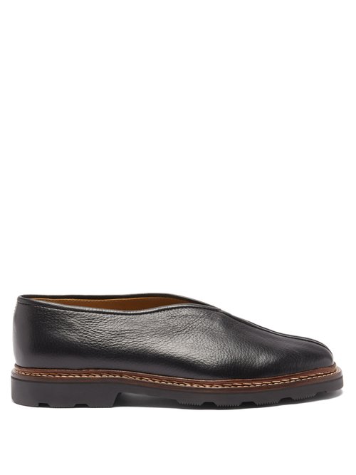 Lemaire - Grained-leather Loafers Black