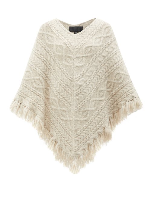 Buy Nili Lotan - Pauline Cable-knit Alpaca-blend Poncho Light Beige online - shop best Nili Lotan 