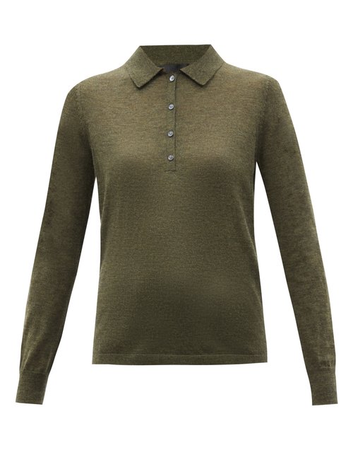 Nili Lotan - Cashmere Polo Sweater Khaki