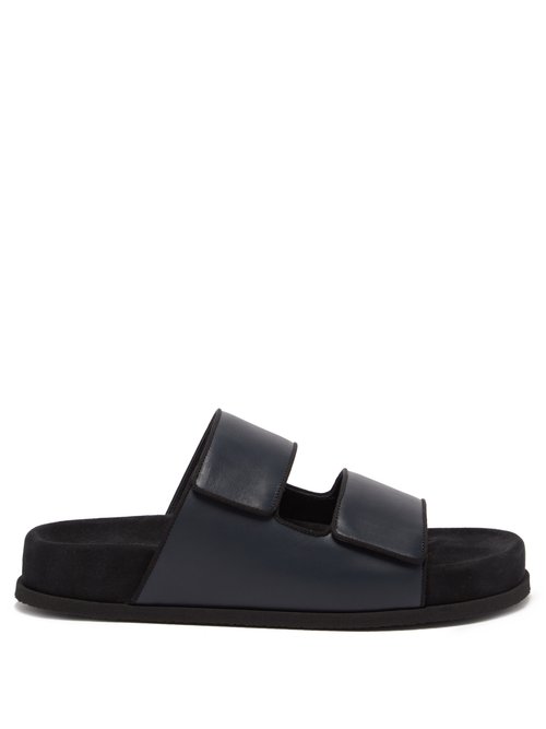 Neous - Dombai Suede-lined Leather Slides Navy