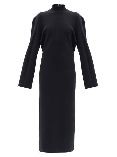 The Row - Doroteo High-neck Longline Cashmere Dress Black