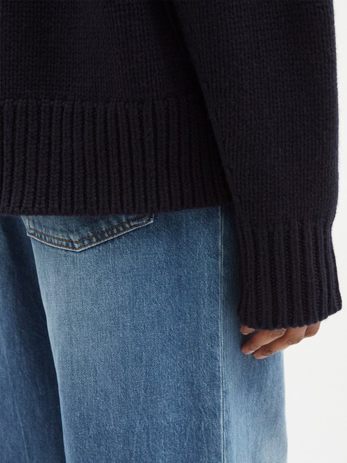 Davion Oversized V-neck Jumper In Dark Navy