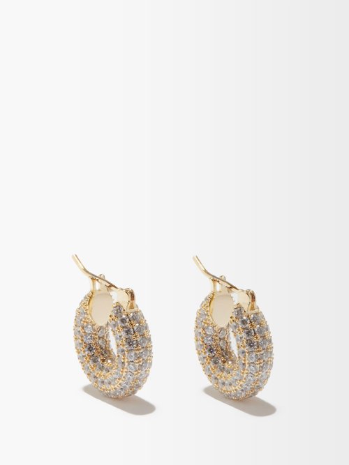 Fallon – Doughnut Zircon & 14kt Gold-plated Earrings – Womens – Gold