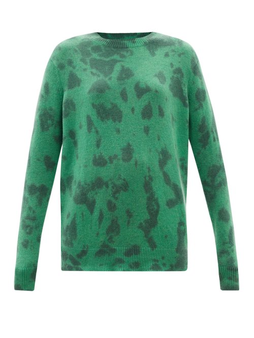 The Elder Statesman - Hot Tranquility Tie-dye Cashmere Sweater Green Multi