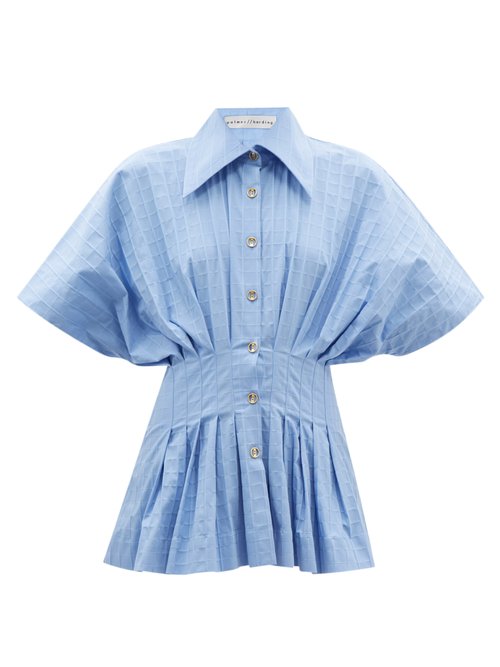 Palmer//harding - Courageous Hearts Organic Cotton-blend Shirt Light Blue