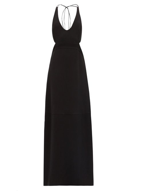 Victoria Beckham - Cutout-back Crepe Maxi Dress Black