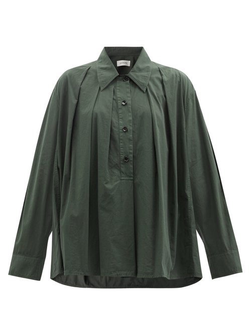 Lemaire - Garment-dyed Cotton-poplin Shirt Dark Green