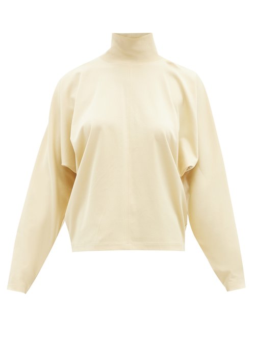 Lemaire - Batwing-sleeve Mercerised Cotton-jersey Top Mid Cream