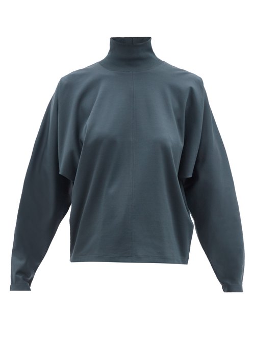 Lemaire - Batwing-sleeve Mercerised Cotton-jersey Top Dark Grey