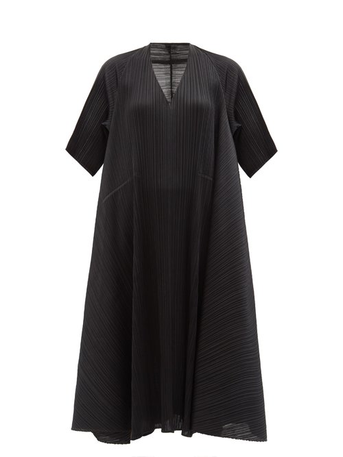 Pleats Please Issey Miyake - Technical-pleated Trapeze Dress Black