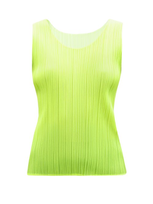 Pleats Please Issey Miyake - Technical-pleated Tank Top Yellow
