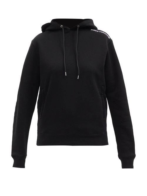 Paco Rabanne - Logo-print Cotton-jersey Hooded Sweatshirt Black