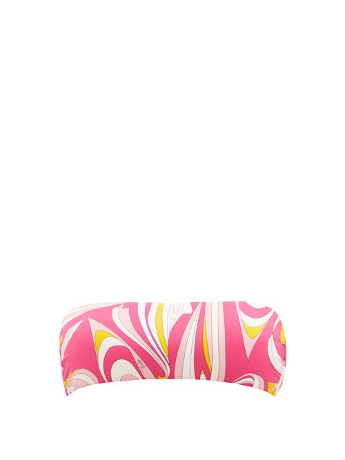 Emilio Pucci - Printed Bandeau Bikini Top Pink Print Beachwear