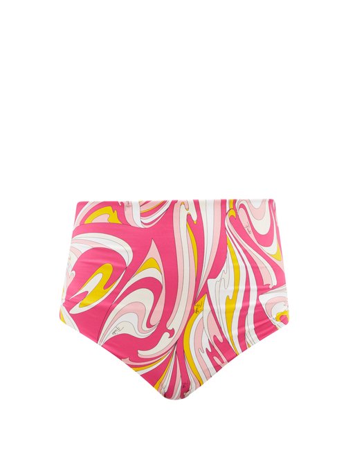 Emilio Pucci - High-rise Printed Bikini Briefs Pink Print Beachwear