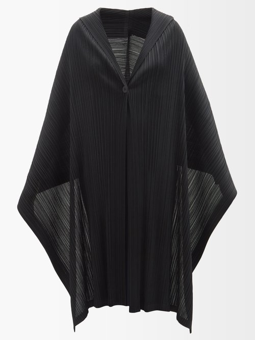 Pleats Please Issey Miyake Technical-pleated Cape In Black